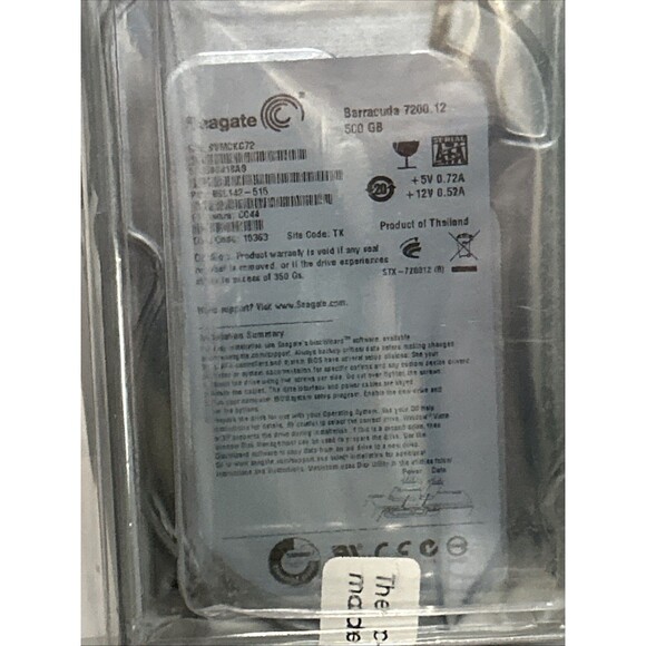 Seagate Barracuda 7200.12 500 GB, Internal, 7200 RPM, 3.5" (ST3500418AS) HDD NEW - Picture 4 of 4